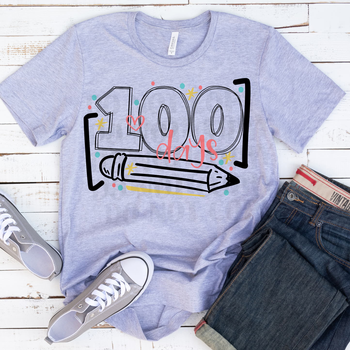 100 Days (Pencil) DTF