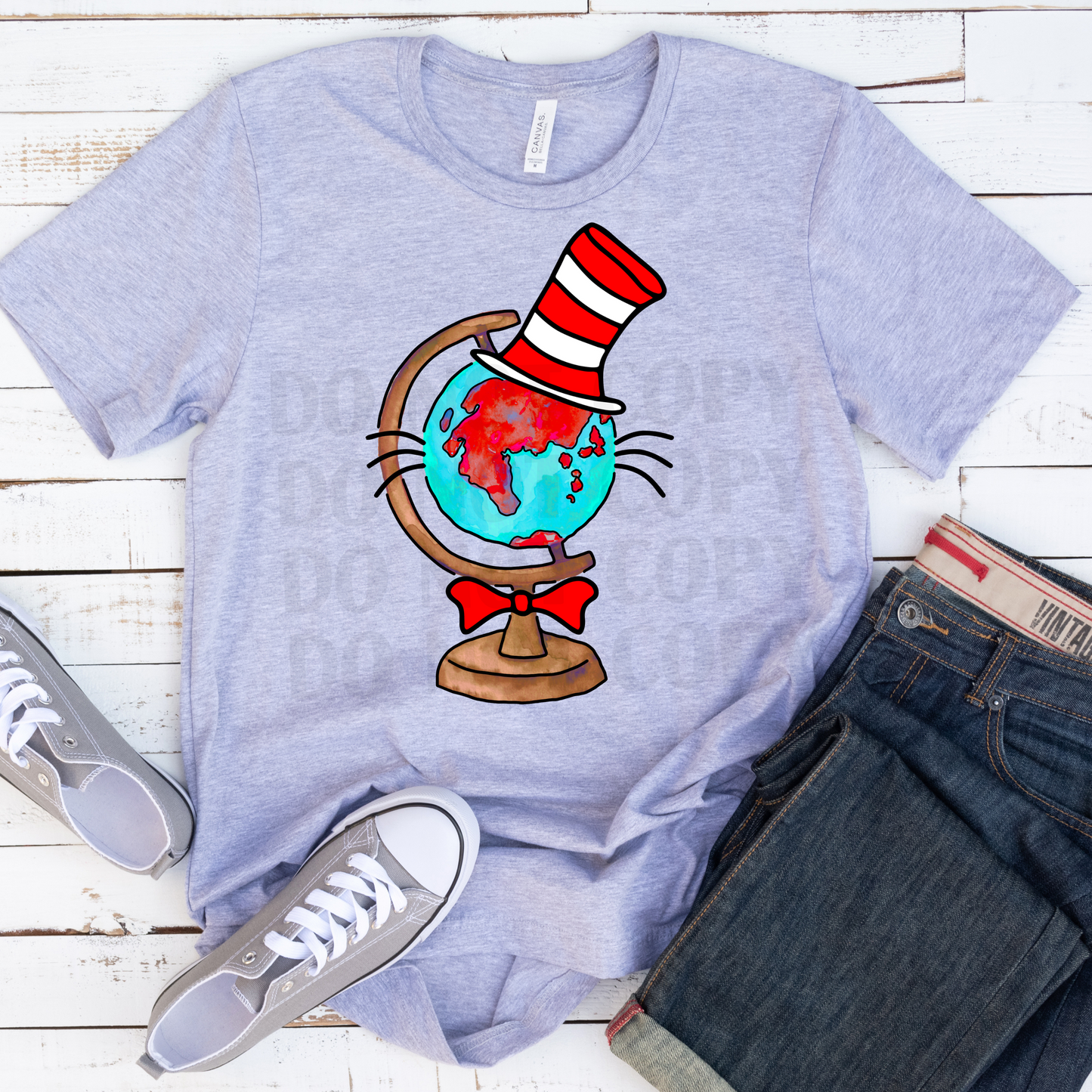 Globe with a Hat DTF