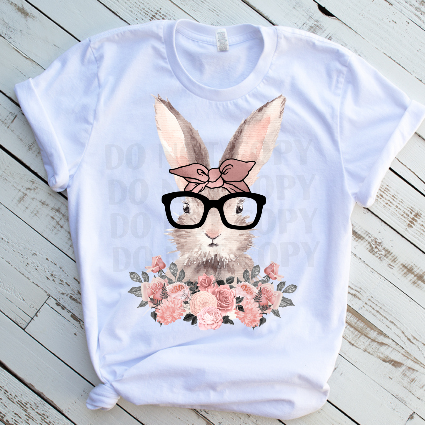 Cute Bunny (Black Glasses) DTF