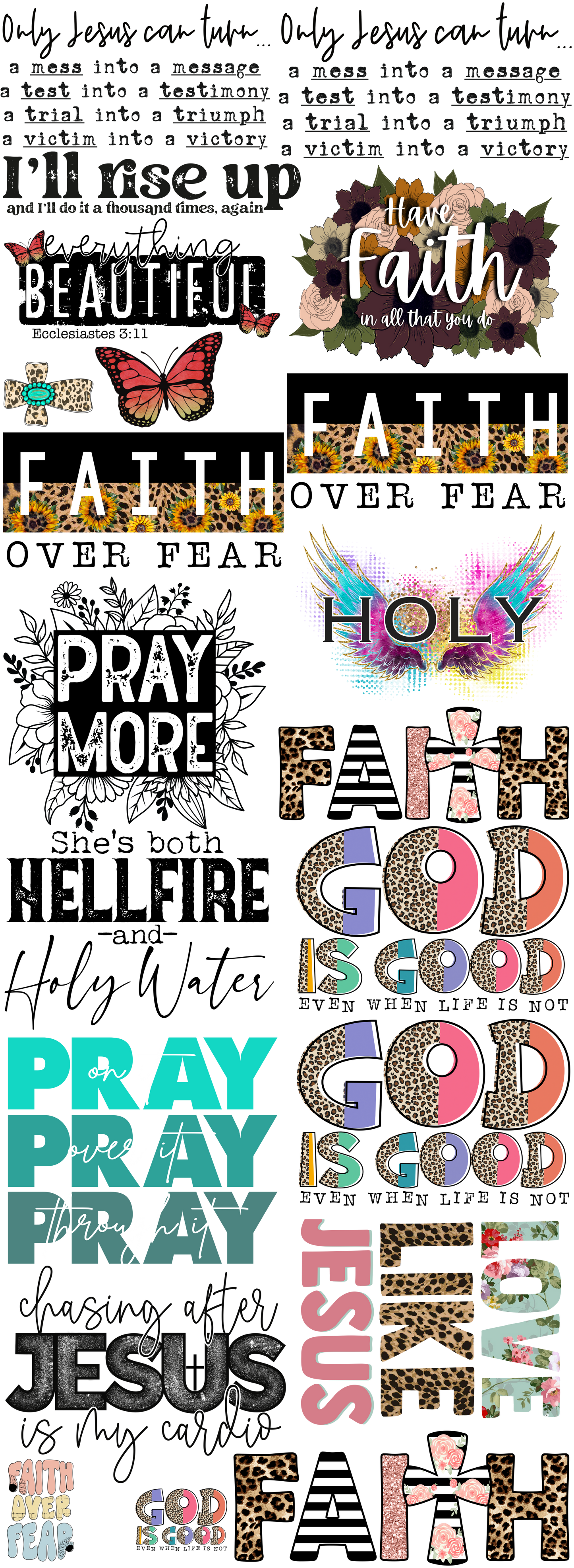 Faith Pre Loaded Gang Sheet