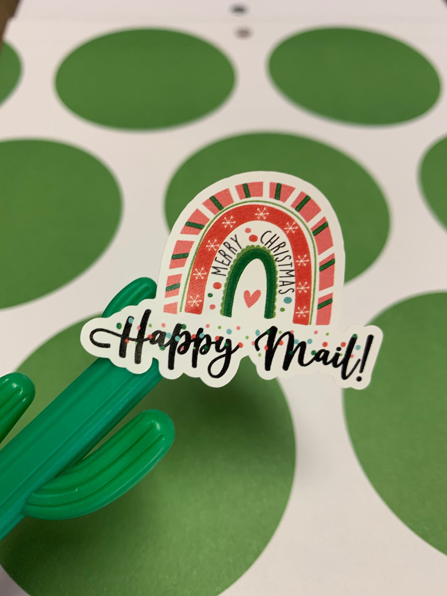 Happy Mail Christmas package stickers