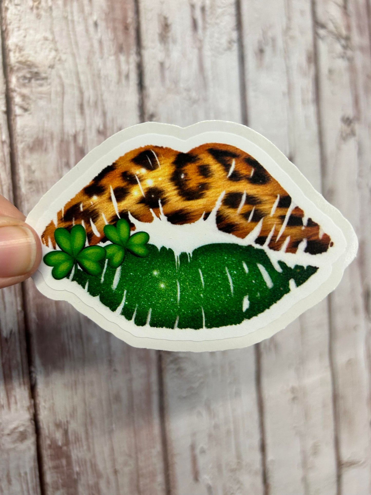 Leopard and Green Lips DieCut