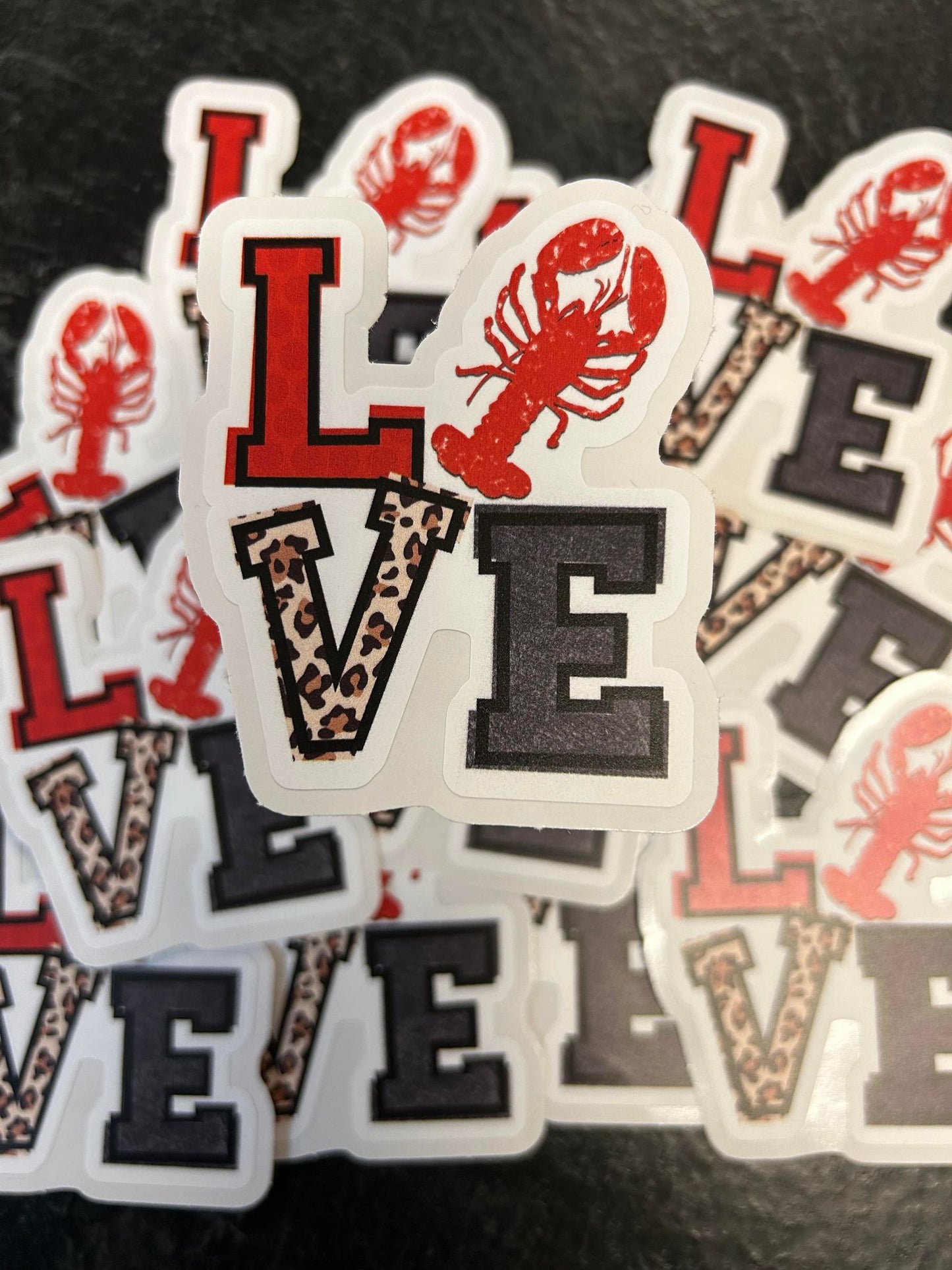 LOVE (Leopard & Crawfish) diecut