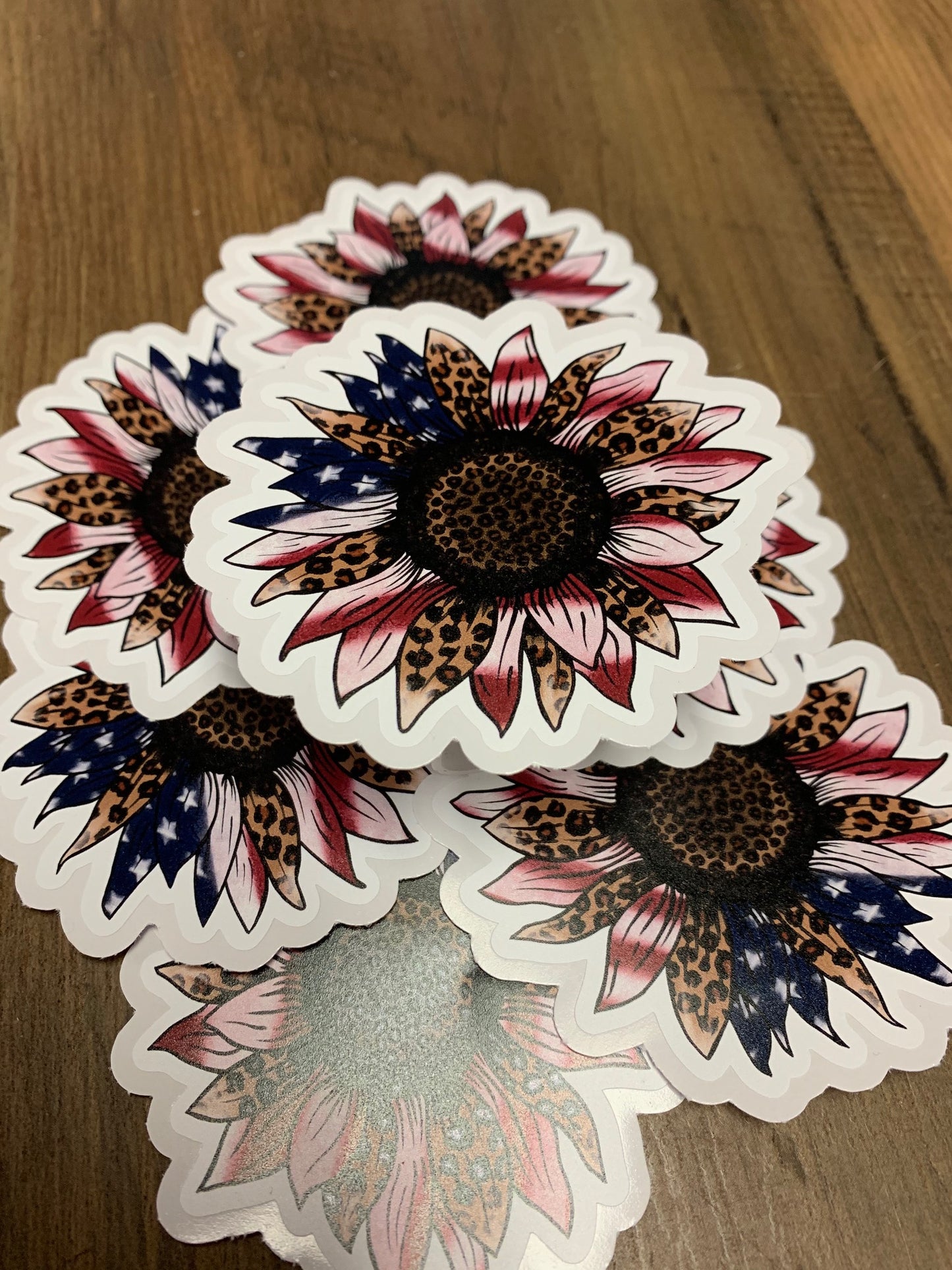 DC Sunflower, Red/White/Blue/Leopard diecut