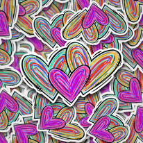 Stacked Hearts diecut