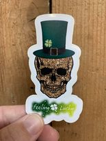 St Patrick's Day Skull diecut