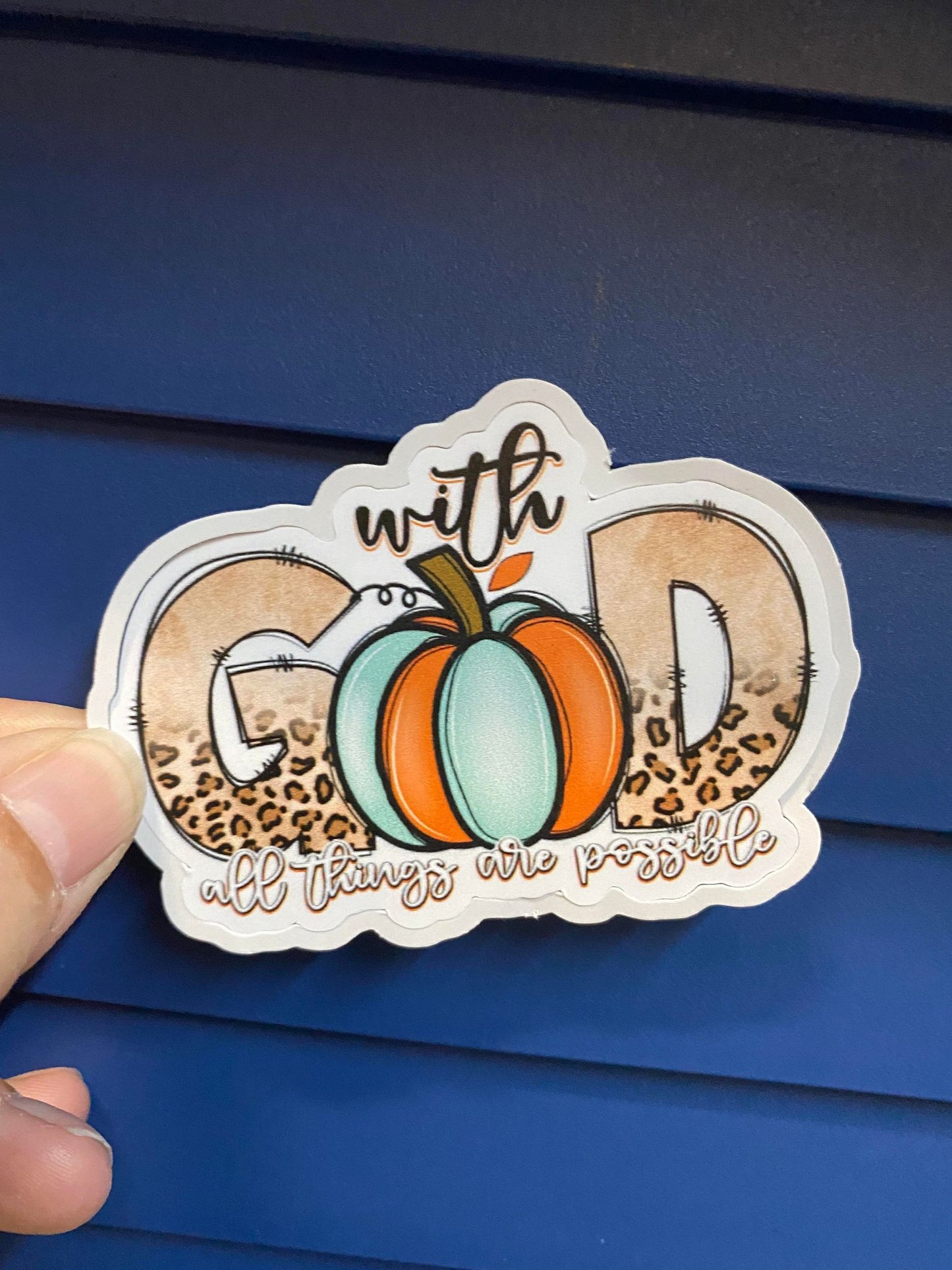With God (Blue and Orange) diecut