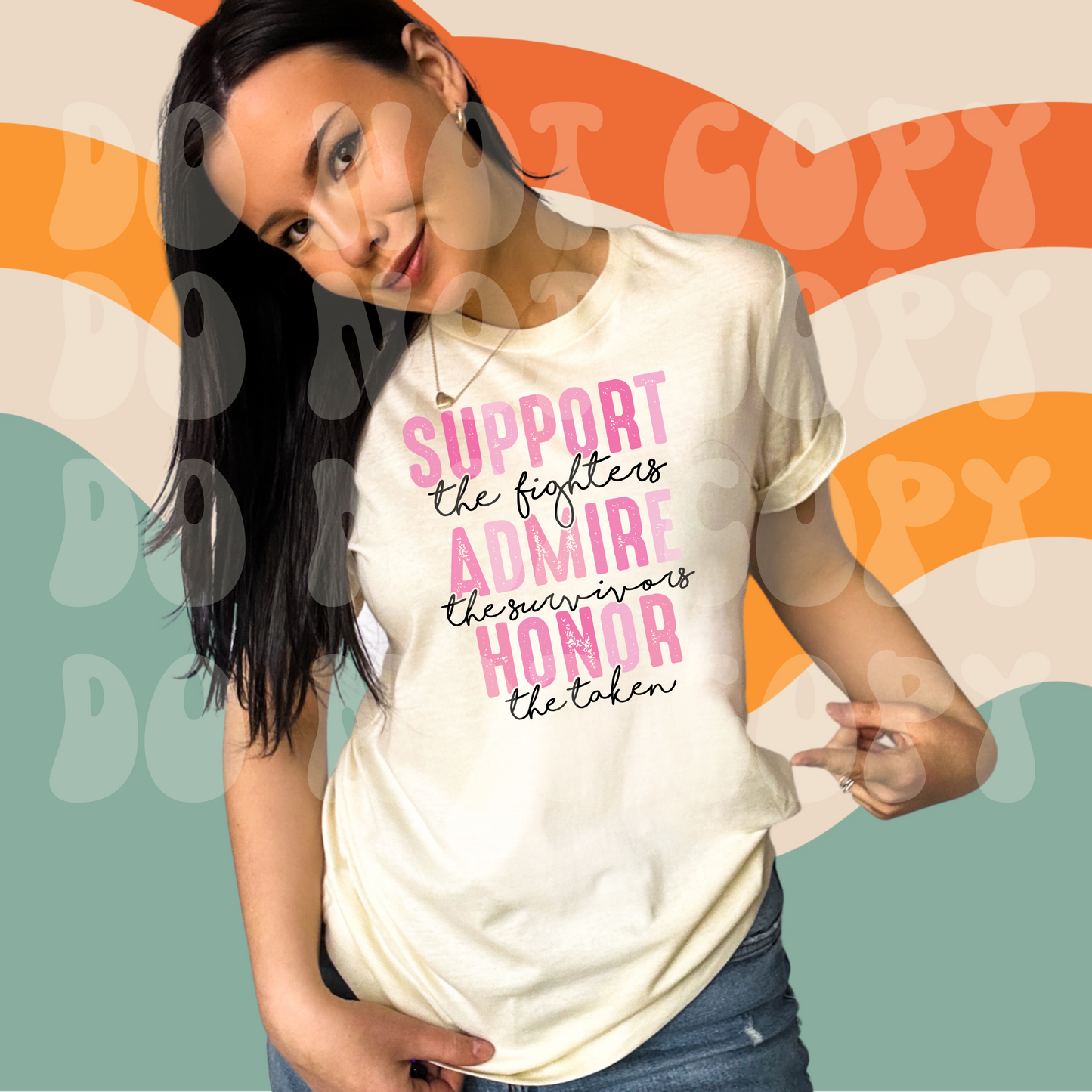 Support the fighter pink Dtf