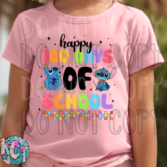 Happy 100 Days of School Stitch DTF