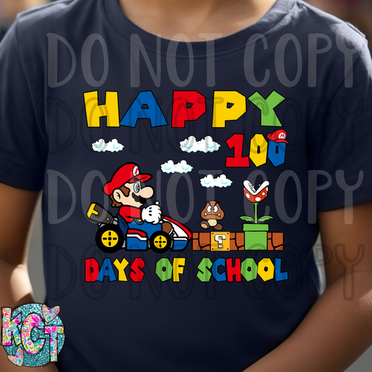 100 days of School Mario Cart DTF