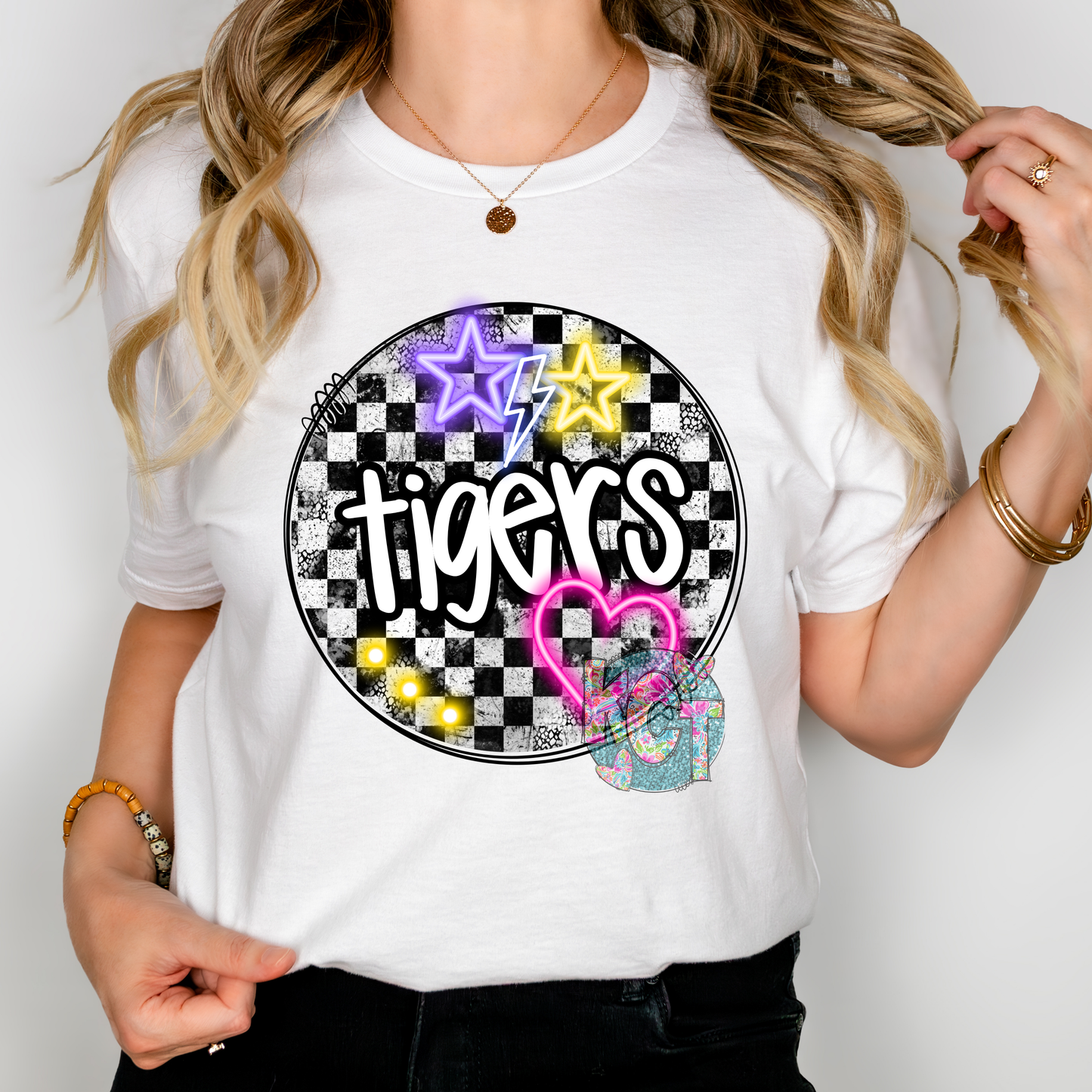 TIGERS NEON LIGHTS DTF