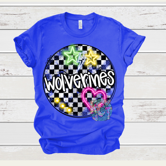 WOLVERINES NEON LIGHTS DTF