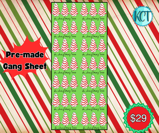 Pre-Made Gang sheet Little D Christmas Trees