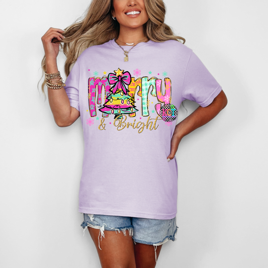 Colorful Merry and Bright DTF
