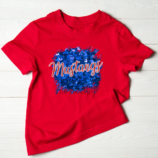 Mustangs Sequin Blue Dtf
