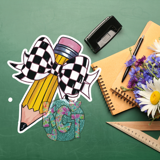 Pencil Checkered Bow DC