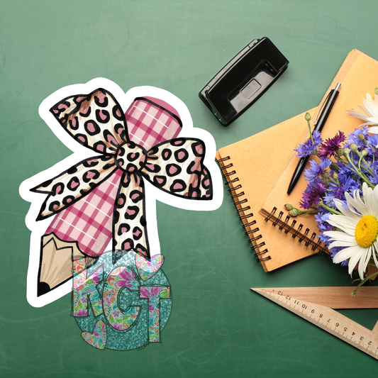 Pink Pencil with Leopard Bow DC