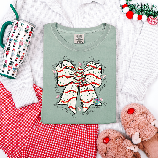 Christmas cake bow DTF