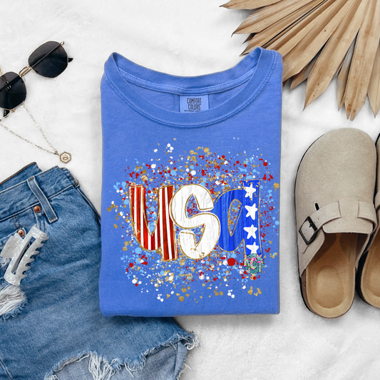 USA glitter DTF