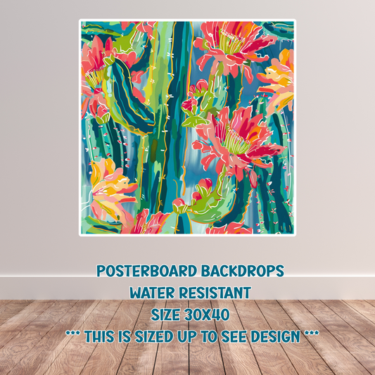 Green Cactus watercolor backdrop