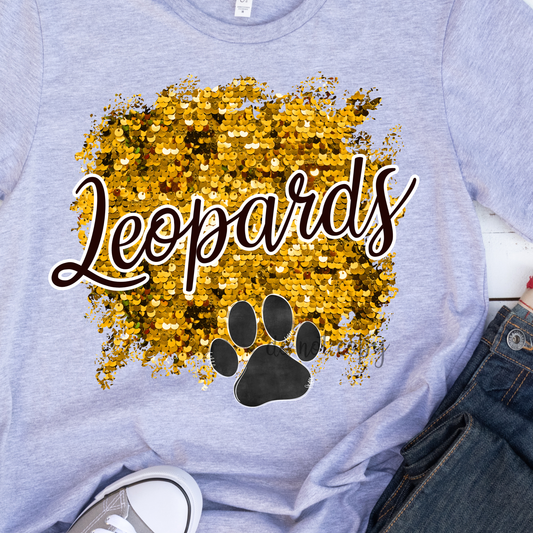 Leopards Sequins Yellow Dtf