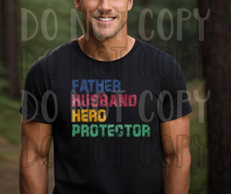 Father Husband Hero Protector Dtf