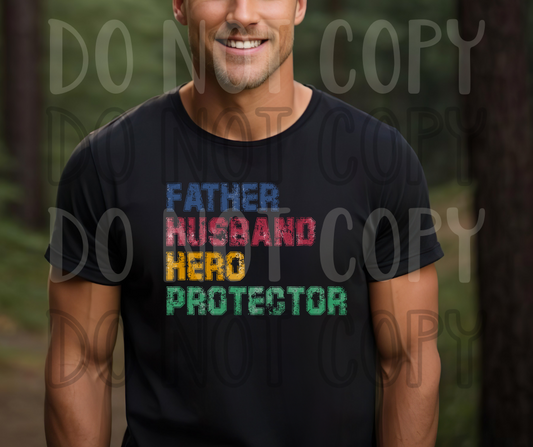 Father Husband Hero Protector Dtf