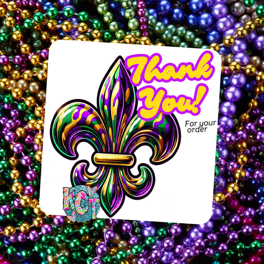 Thank You Mardi Gras Fleur De Lis