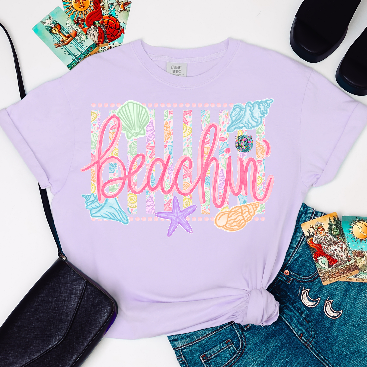 colorful beachin DTF