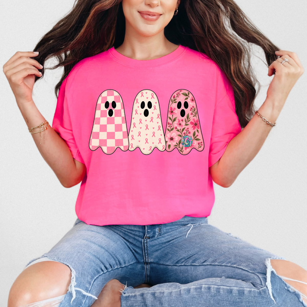 Breast cancer ghost DTF