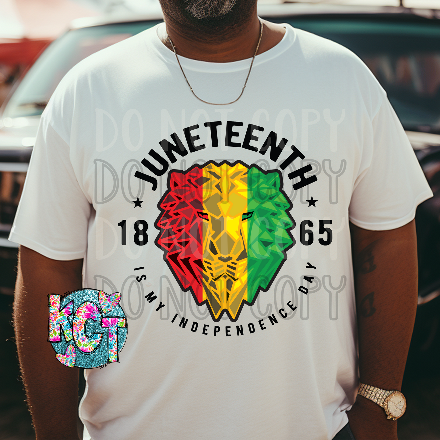 Juneteenth Lion Black Letters DTF