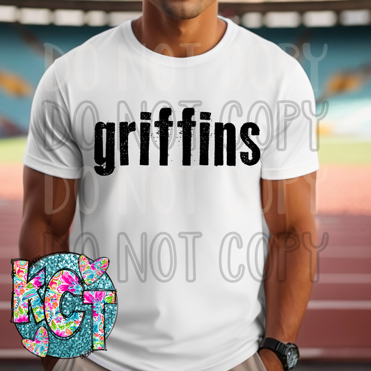 Griffins Typography Mascot DTF