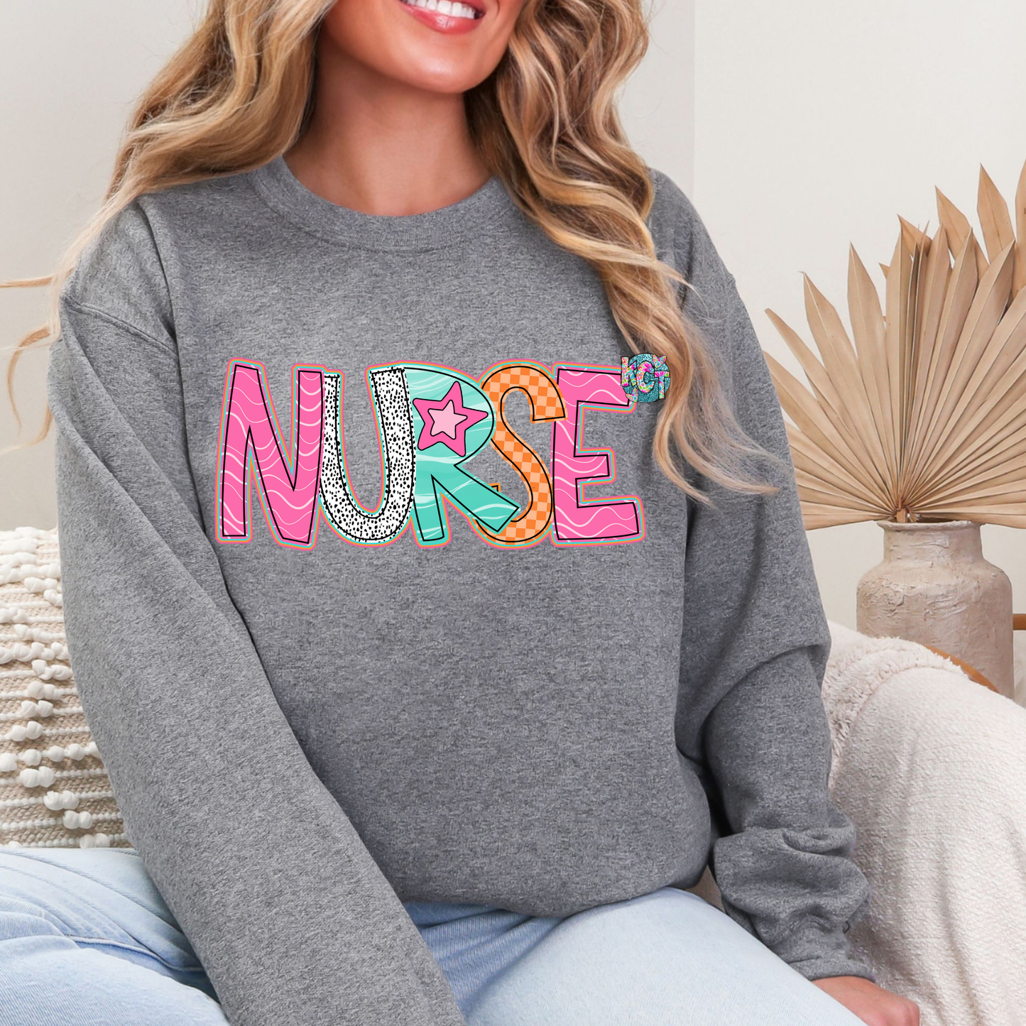 Nurse Bright Checkerboard DTF