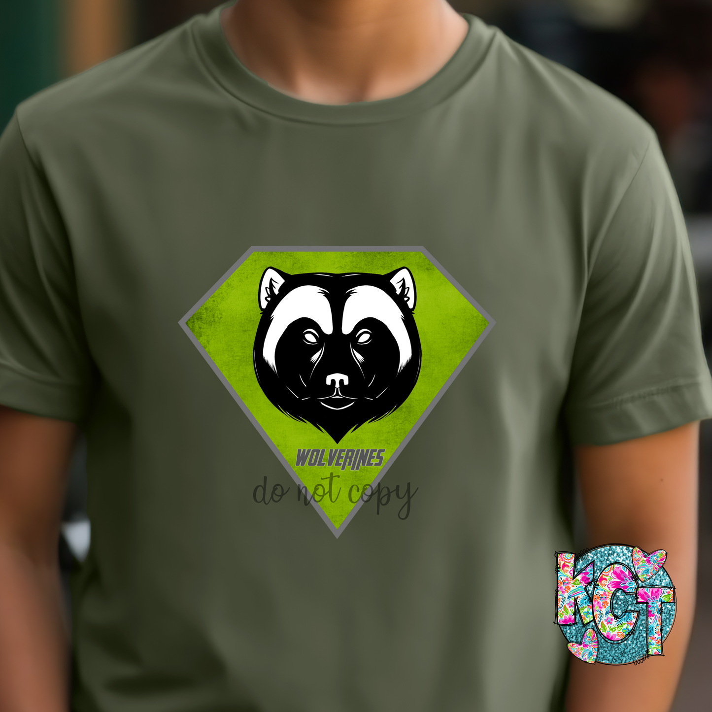 Super Wolverines Green PNG