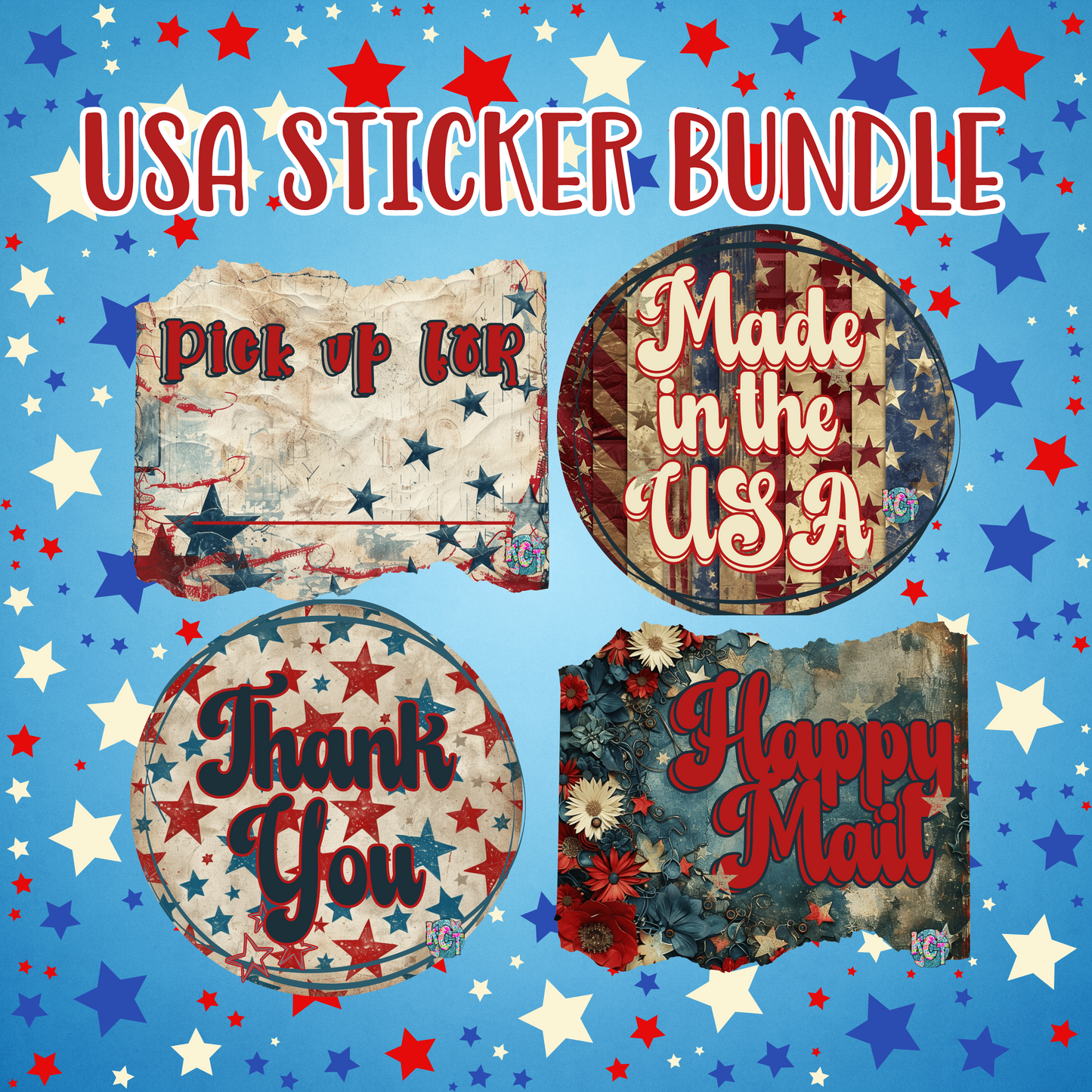 Vintage USA Sticker Sheet Bundle