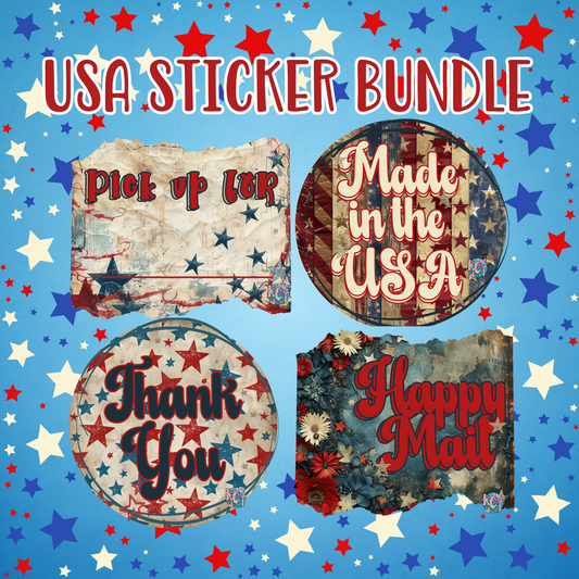 Vintage USA Sticker Sheet Bundle