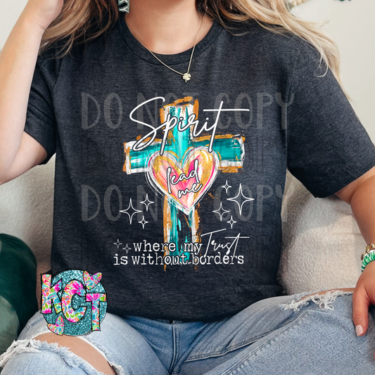 Spirit Lead me White letters DTF