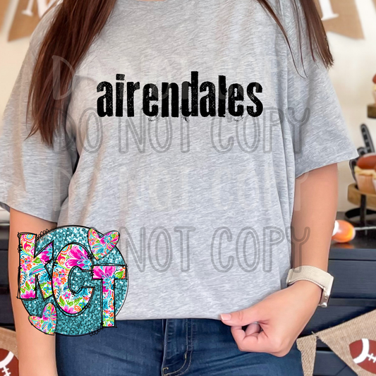 Airendales Typography Mascot DTF