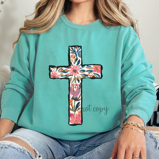 Floral Cross Dtf