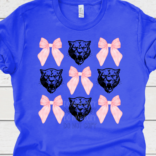 Coquette Panthers Pink Bows Dtf