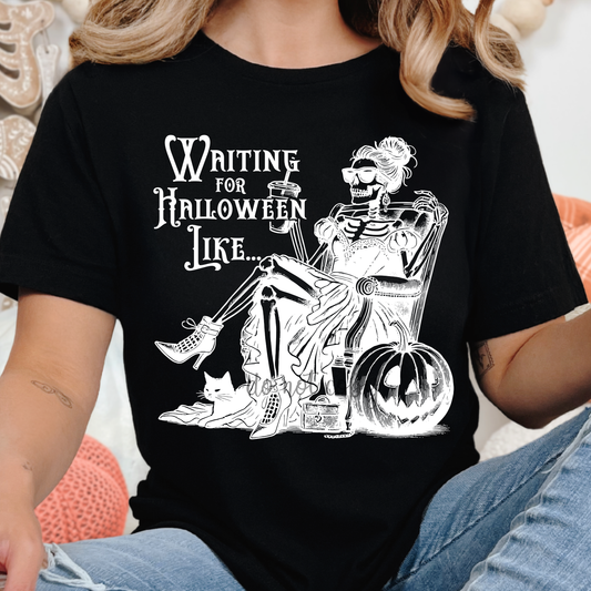 Waiting For Halloween White DTF