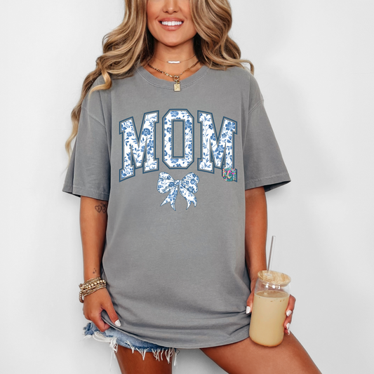 Mom Blue with Bow DTF