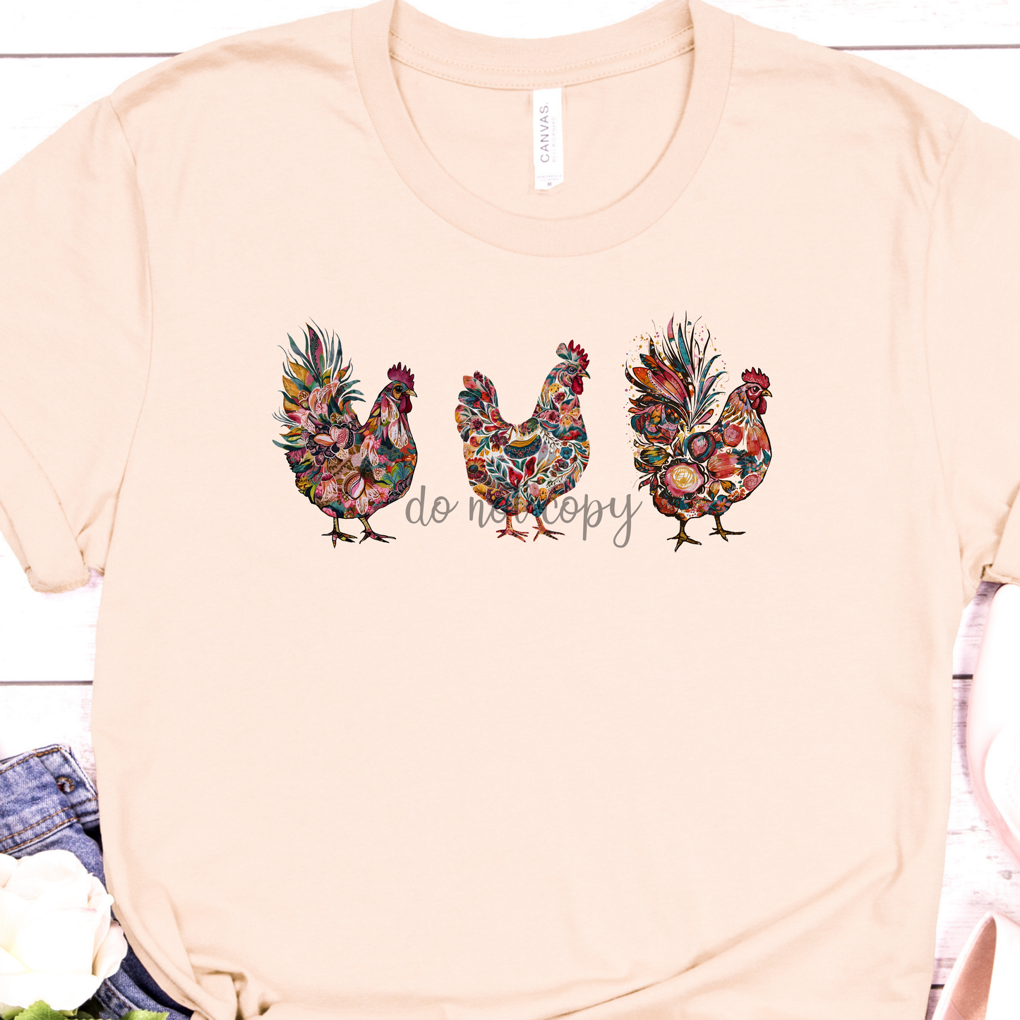 Floral Chickens Dtf