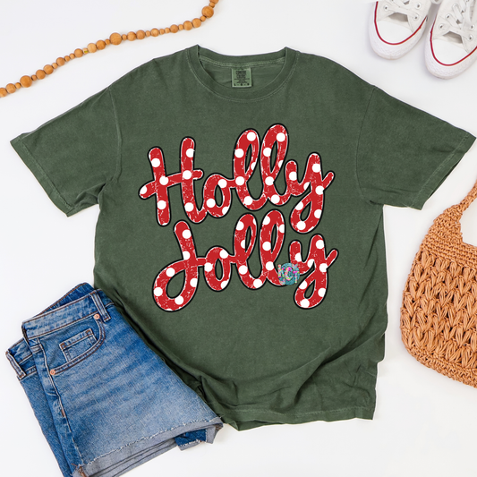 Holly Jolly polka dot DTF