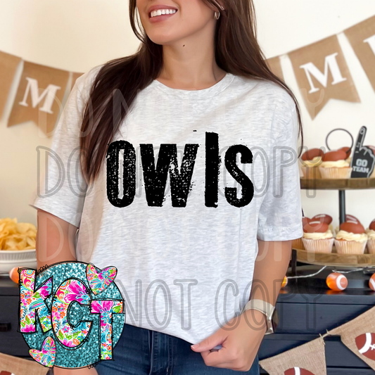 Owls Typography Mascot DTF