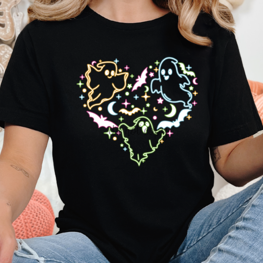 Neon Ghost Heart DTF