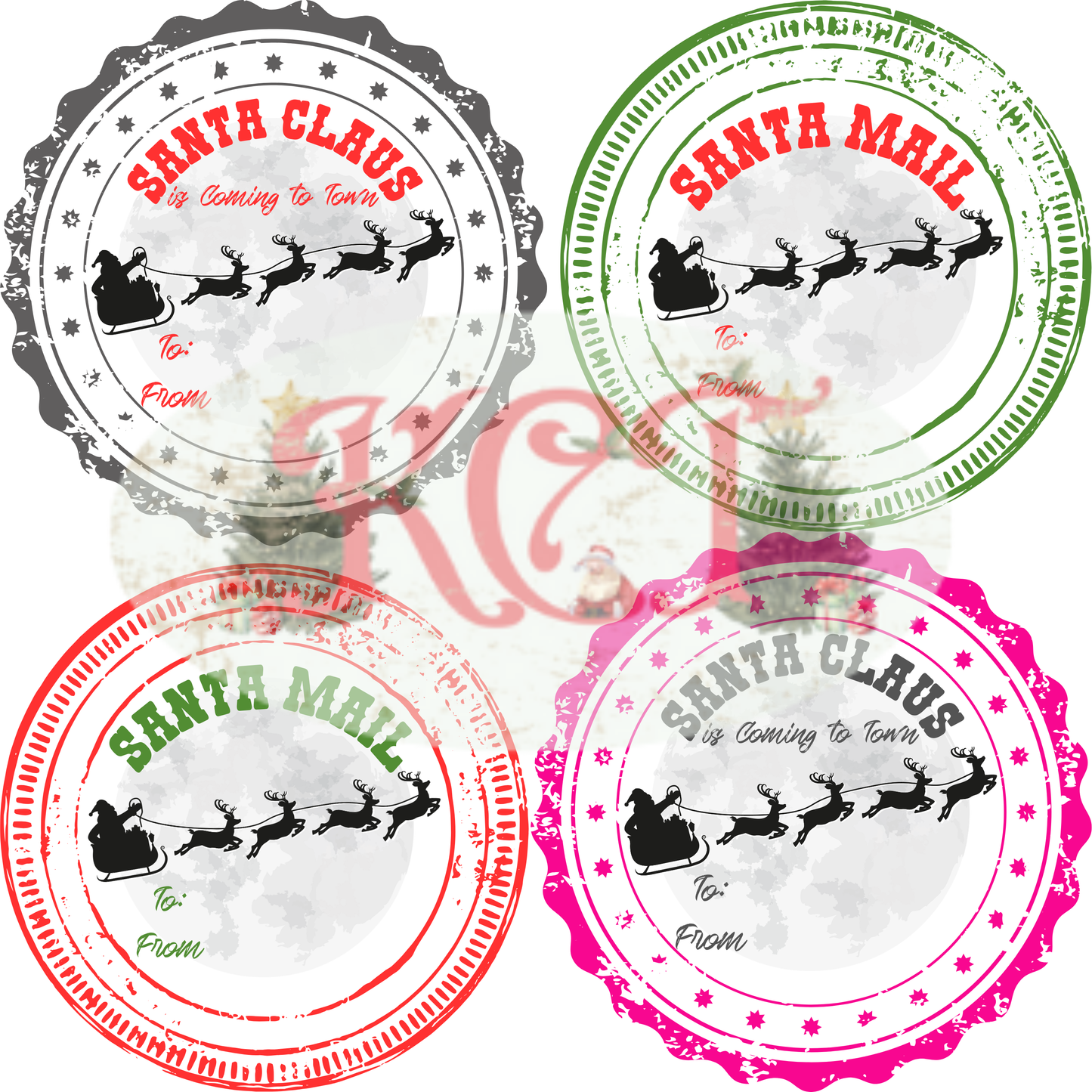 Christmas Stamp Christmas Labels