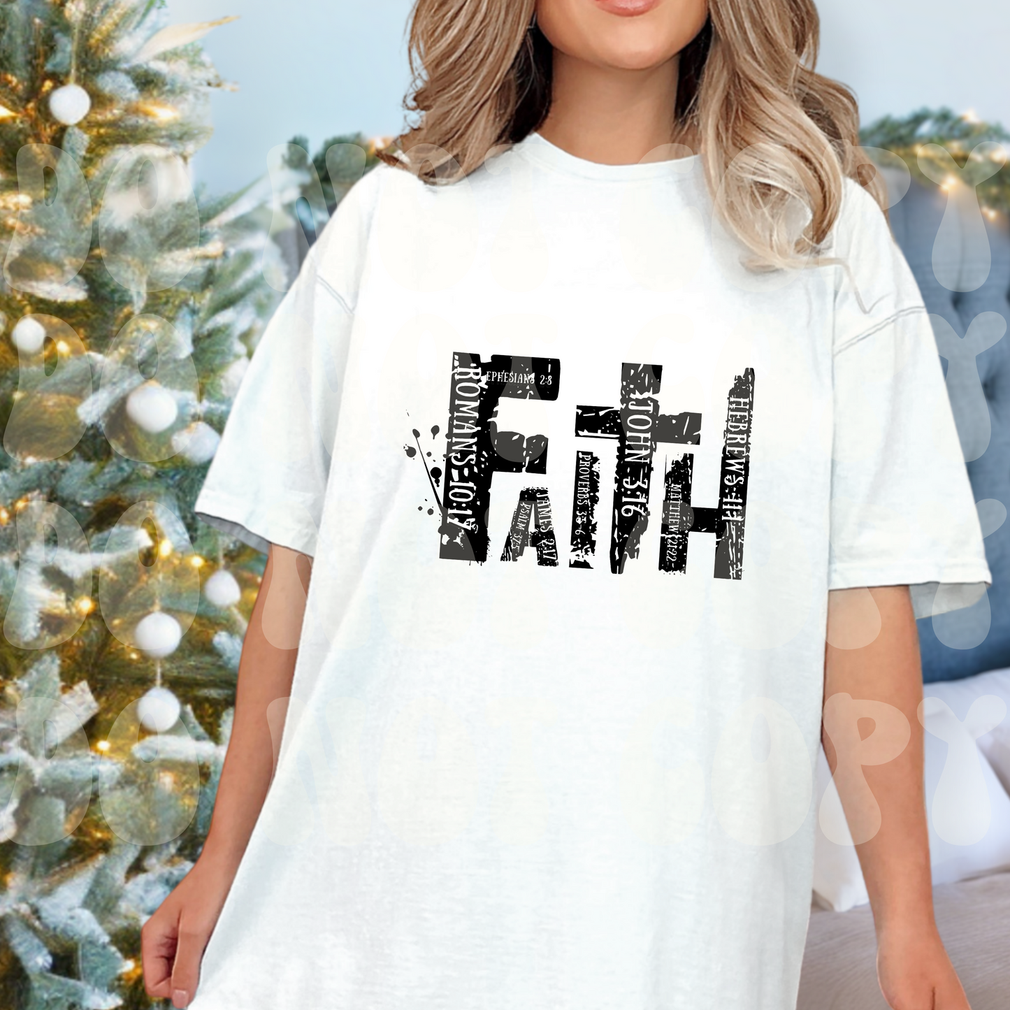 FAITH with scripture black Dtf