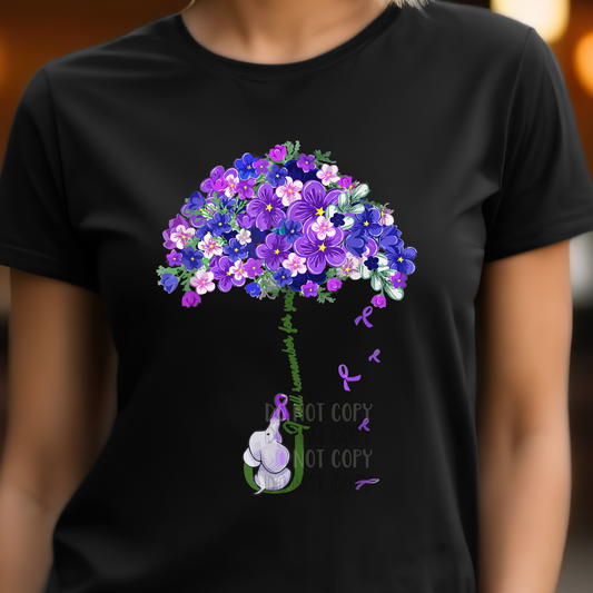 Alzheimer's Awareness elephant with flowers (Copy)