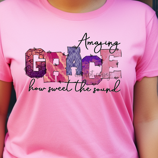 Amazing Grace Hot pink and purple Dtf